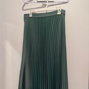 H&M Teal A-Line Pleated Skirt